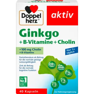 Doppelherz Doppelherz Ginkgo + B-vitamine + Cholin Kapseln 40 St