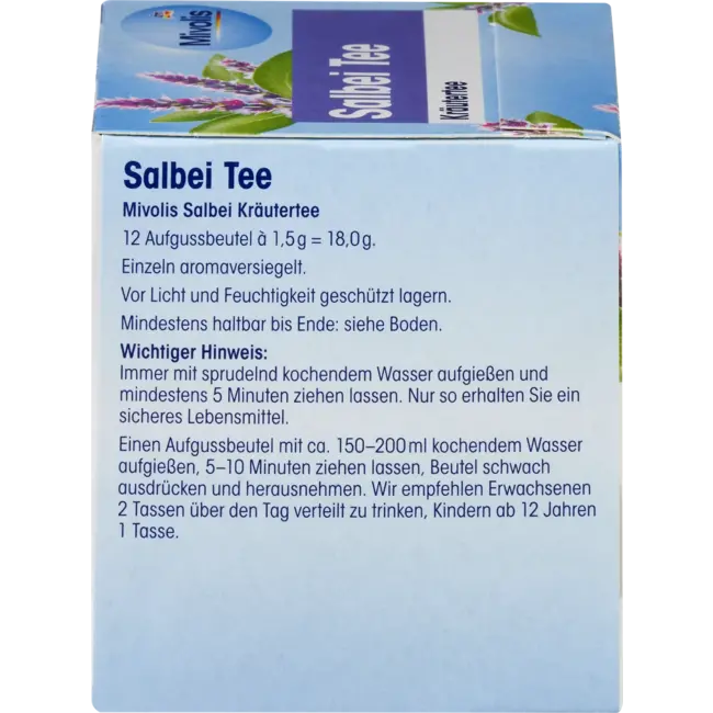 Mivolis Kruidenthee Salie Thee (12 Zakjes) 18 g