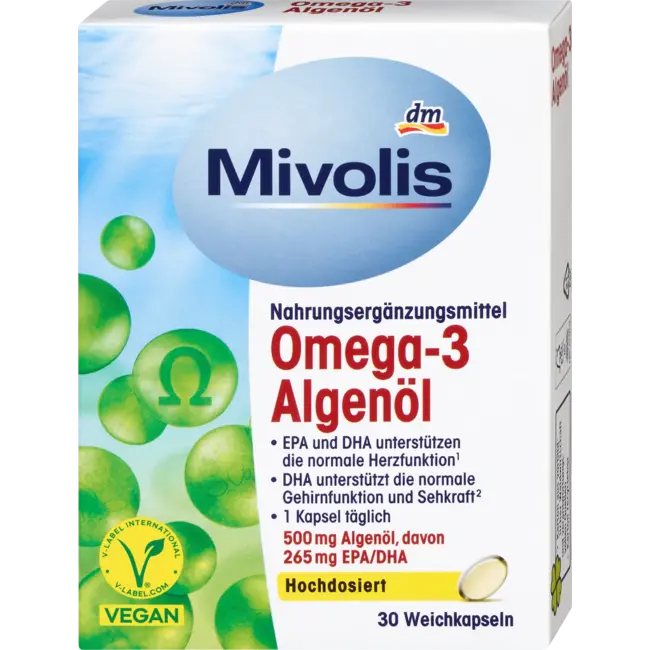 Mivolis Omega-3 Algenöl, Kapseln 30 St. 30 St