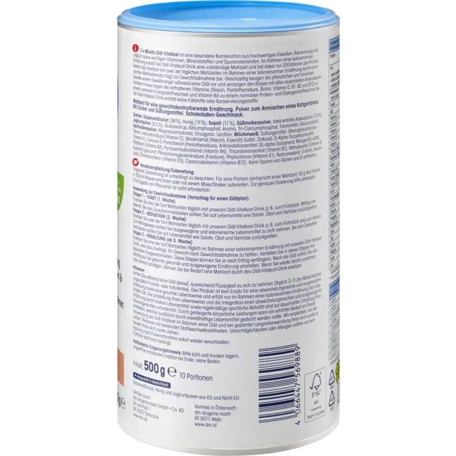 Mivolis Dieet Shake, Vitale Voeding, Chocoladesmaak 500 g