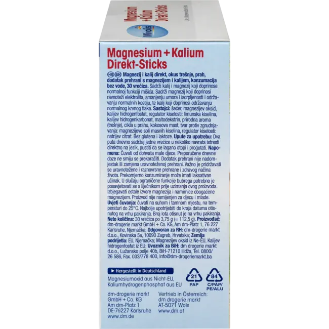 Mivolis Magnesium + Kalium Direct Sticks 30 St 112.5 g