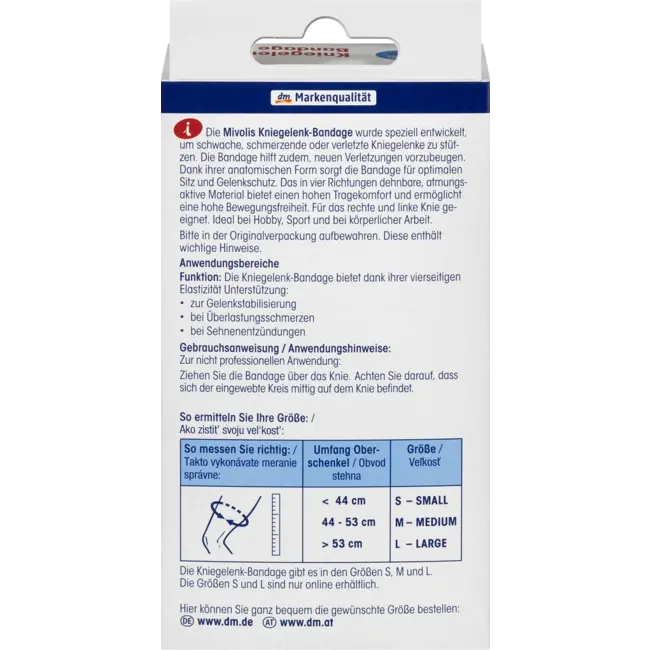 Mivolis Kniegewricht-bandage S 1 St