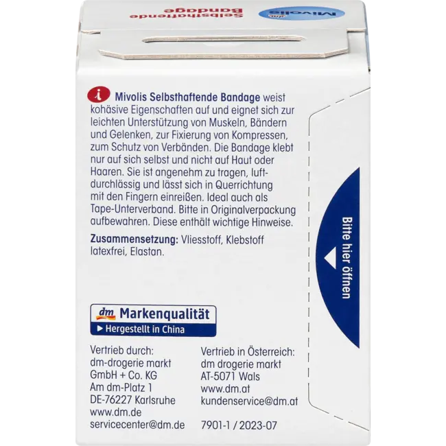 Mivolis Zelfklevende Bandage, 6 Cm X 5 M (uitgerekt), 1 Rol 1 St