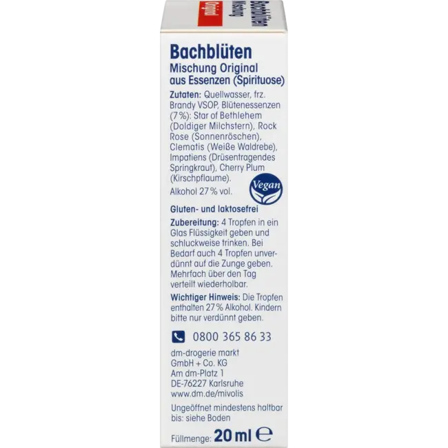 Mivolis Bachbloesems Druppels Origineel 20 ml