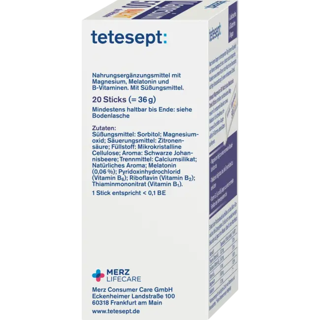 tetesept Magnesium Nacht Plus Melatonine Directe Sticks 20 St 36 g