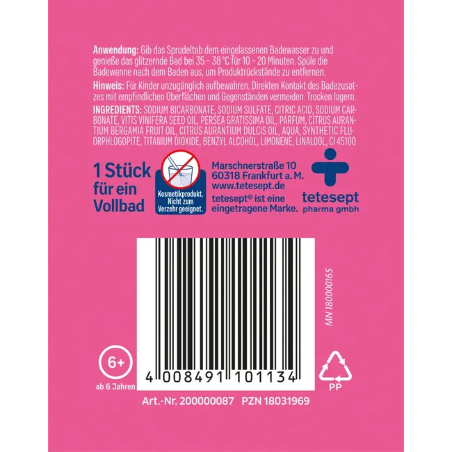 tetesept Badadditief Glitter Bruistablet 22 g
