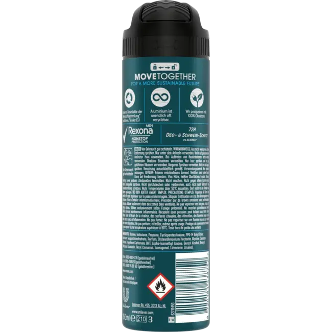 Rexona men Antitranspirant Deospray Nonstop Protection Onzichtbaar Ice Fresh 150 ml