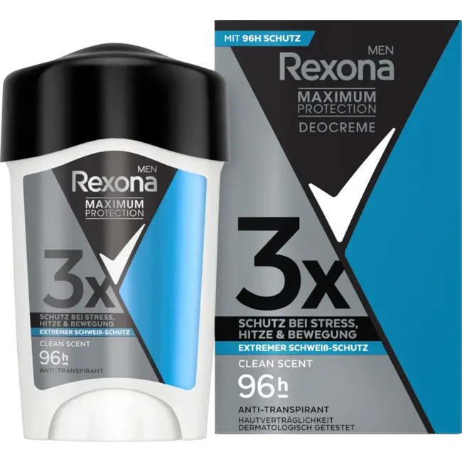 Rexona men Antitranspirant Deocreme Men Maximum Protection Clean Geur 45 ml