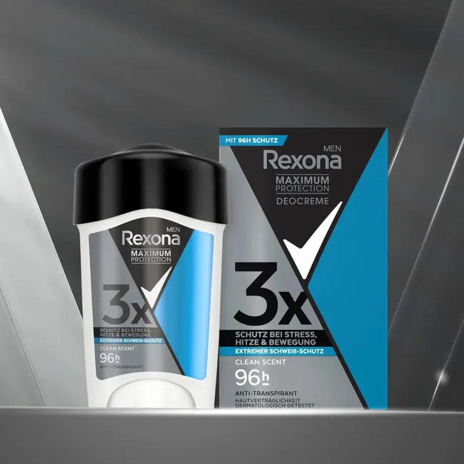 Rexona men Antitranspirant Deocreme Men Maximum Protection Clean Geur 45 ml
