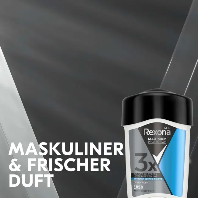 Rexona men Antitranspirant Deocreme Men Maximum Protection Clean Geur 45 ml