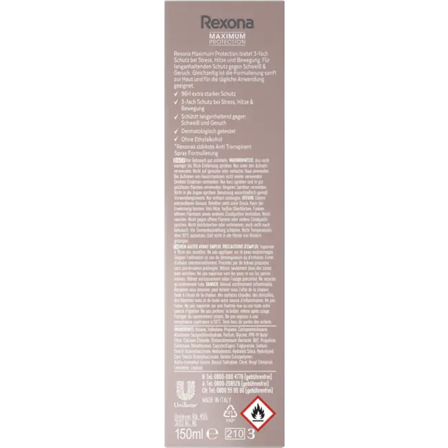 Rexona Antitranspirant Deospray Maximale bescherming Fris 150 ml