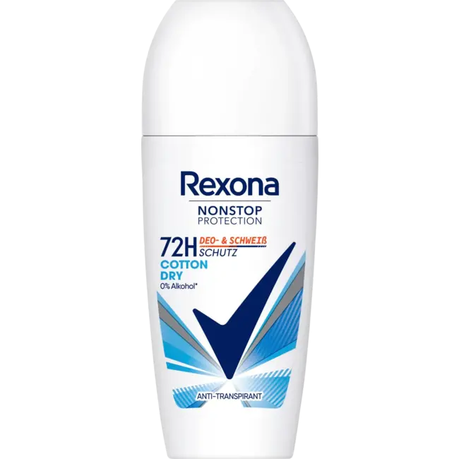 Rexona Anti-transpirant Deo Roll-on Non-stop bescherming Katoen droog 50 ml