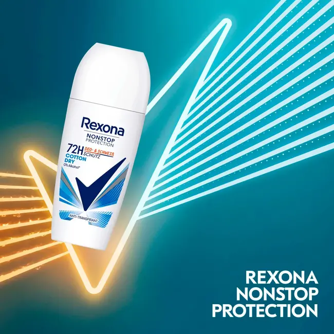Rexona Anti-transpirant Deo Roll-on Non-stop bescherming Katoen droog 50 ml