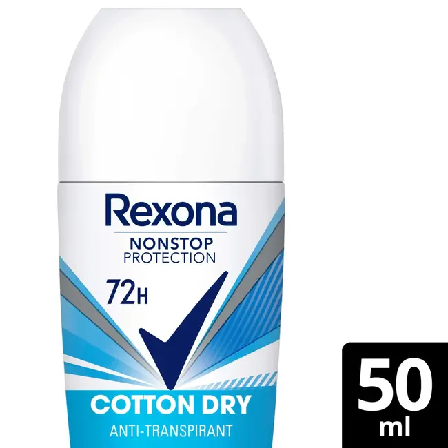 Rexona Anti-transpirant Deo Roll-on Non-stop bescherming Katoen droog 50 ml