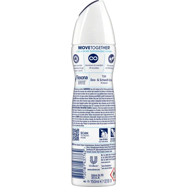 Rexona Anti-transpirant Deospray Non-stop bescherming Katoen Droog 150 ml