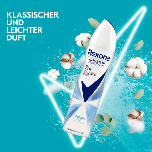 Rexona Anti-transpirant Deospray Non-stop bescherming Katoen Droog 150 ml
