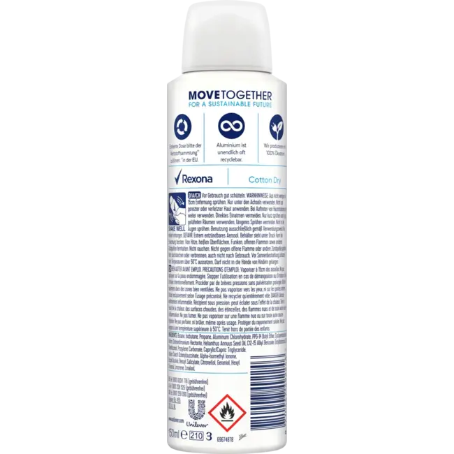 Rexona Antitranspirant Deospray katoen droog 150 ml