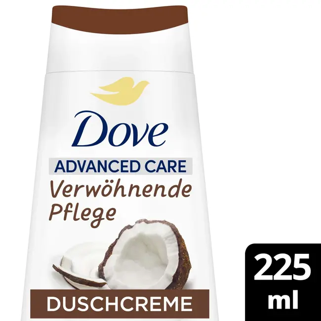 Dove Douchecrème Advanced Care Verwennende verzorging, kokosolie & amandel 225 ml
