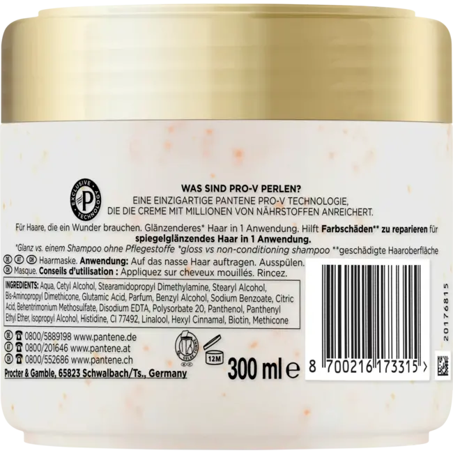 PANTENE PRO-V Haarmaske wonderen Kleur Glans Glanzend & Gerepareerd 300 ml