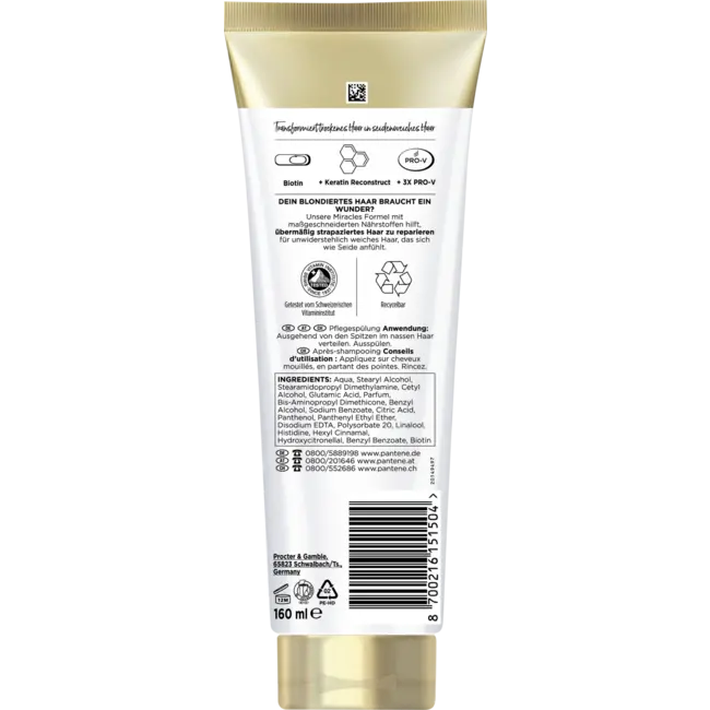 PANTENE PRO-V Conditioner wonderen Zijdeachtig en stralend 160 ml