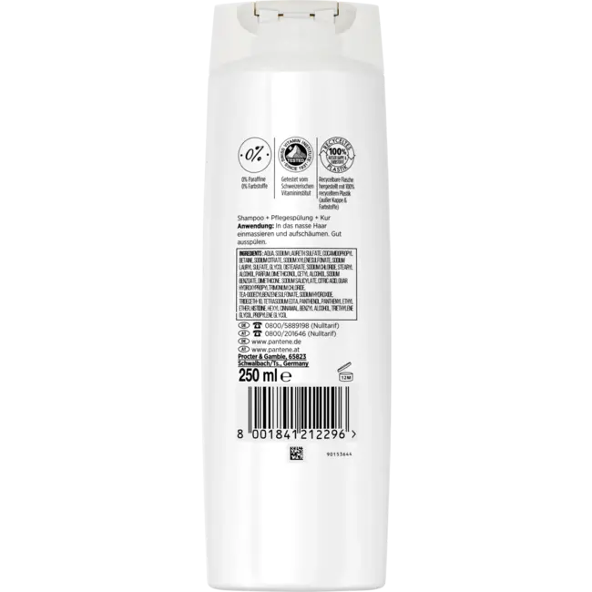 PANTENE PRO-V Shampoo & Conditioner & Haarkur 3in1 Vita Glow Reparatie & Verzorging 250 ml