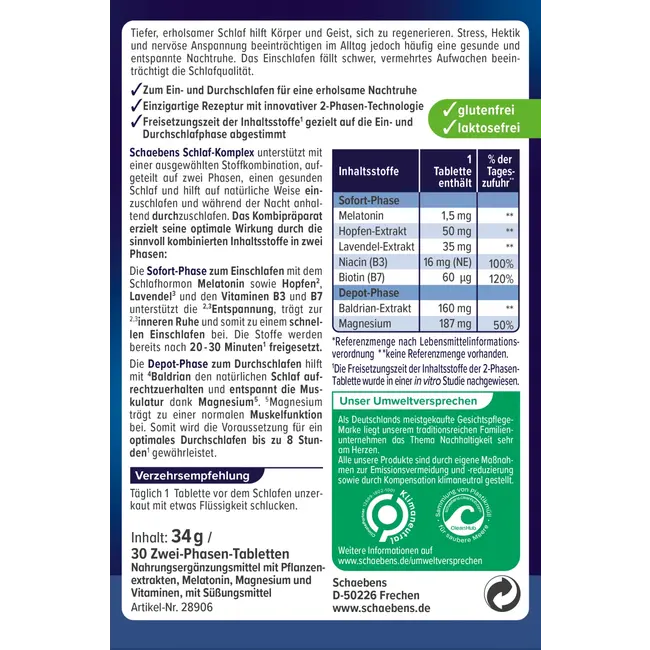 Schaebens Slaapcomplex Tabletten 30 St. 34 g