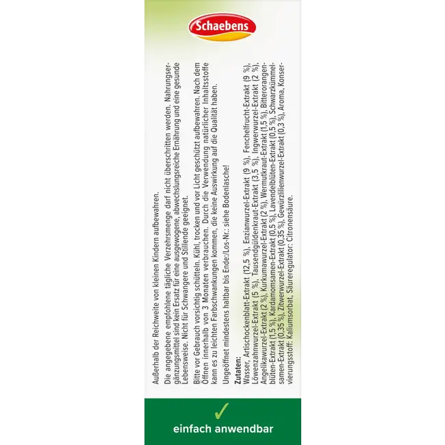 Schaebens Bitterstoffen Instant Spray 30 ml