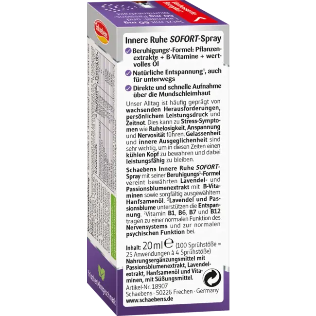 Schaebens Innerlijke Rust Instant Spray 20 ml