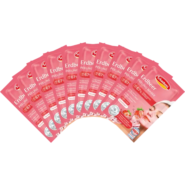 Schaebens Gezichtsmasker Peeling Aardbei (10 St. X2x6 Ml) 120 ml