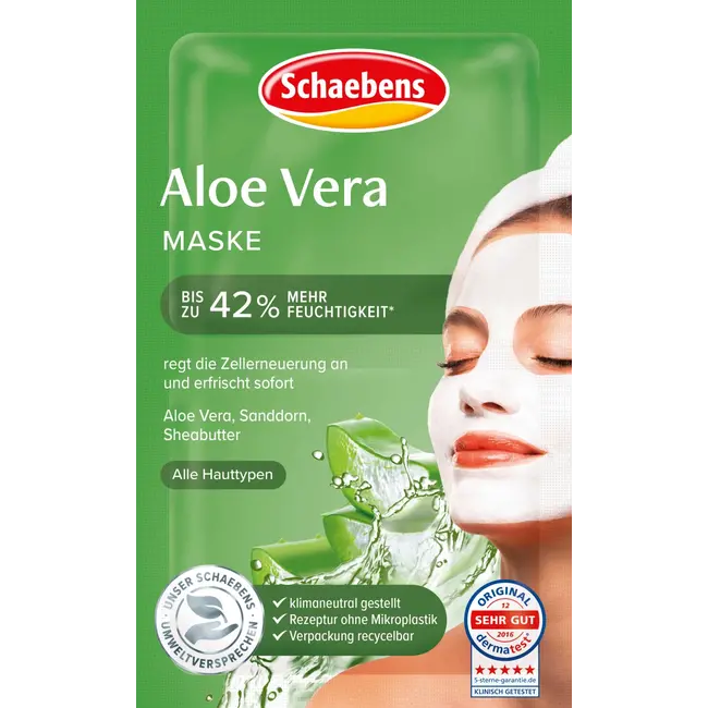 Schaebens Gezichtsmaskers Aloë Vera (10 St.x2x5 Ml) 100 ml