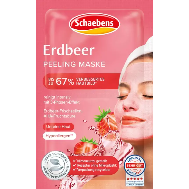 Schaebens Gezichtsmasker aardbeienpeeling (2x6 ml) 12 ml