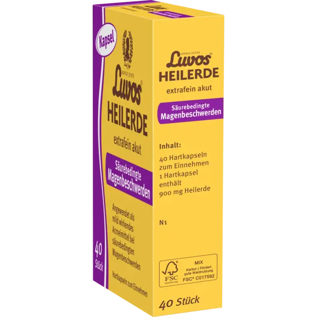 Luvos Heilerde Genezende Klei Capsules Extra Fijn Acuut Maagzuur 40 St