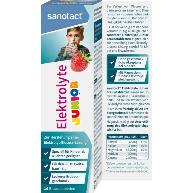 sanotact Electrolyte Junior Bruistabletten 16 Stuks 65 g