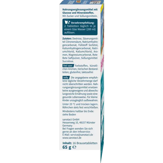 sanotact Electrolyte Junior Bruistabletten 16 Stuks 65 g