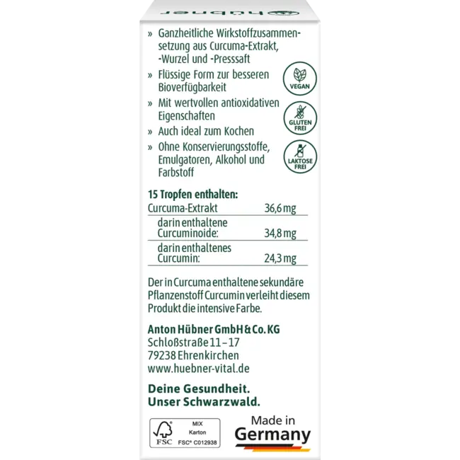 Hübner Curcuma Druppels 20 ml