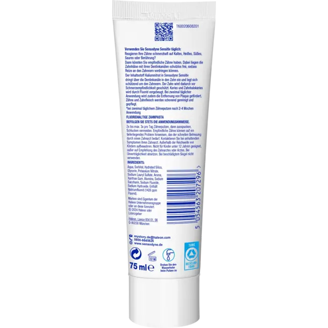 Sensodyne Zahn Pasta Fluoride Gevoelig 75 ml