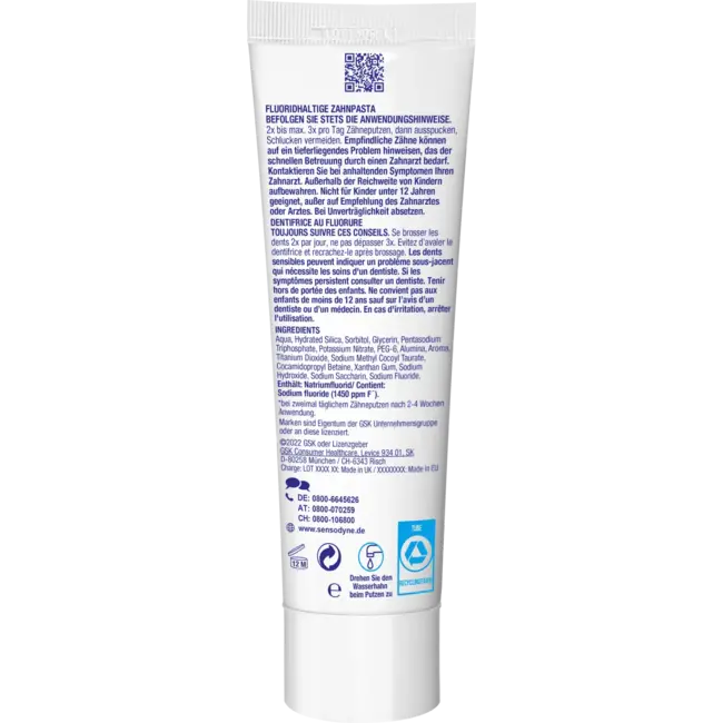 Sensodyne Tandpasta Multicare Zachtwit 75 ml