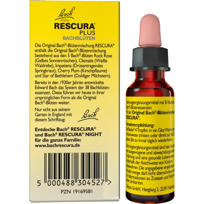 Bach RESCURA PLUS Bachbloesems Mentale Balans Druppels 10 ml