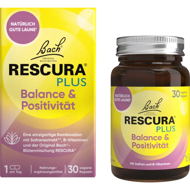 Bach RESCURA PLUS Evenwicht & Positiviteit Bachbloesemcapsules 30 St
