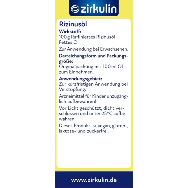 Zirkulin Ricinusolie 100 ml