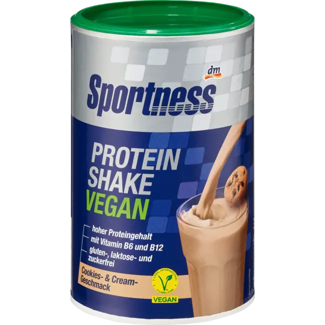 Sportness Proteinpulver, Protein Shake Vegan Cookies & Cream Geschmack 300 g
