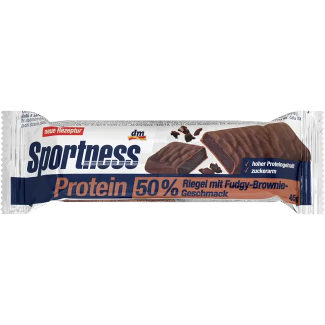 Sportness Proteinriegel 50%, Fudgy Brownie Geschmack 45 g
