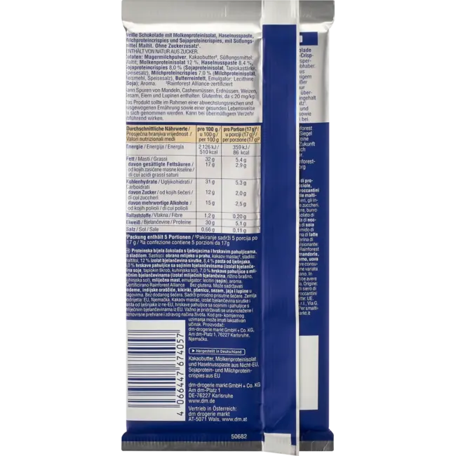 Sportness Eiwitchocolade, Hazelnoot Witte Chocolade Frisse smaak 85 g