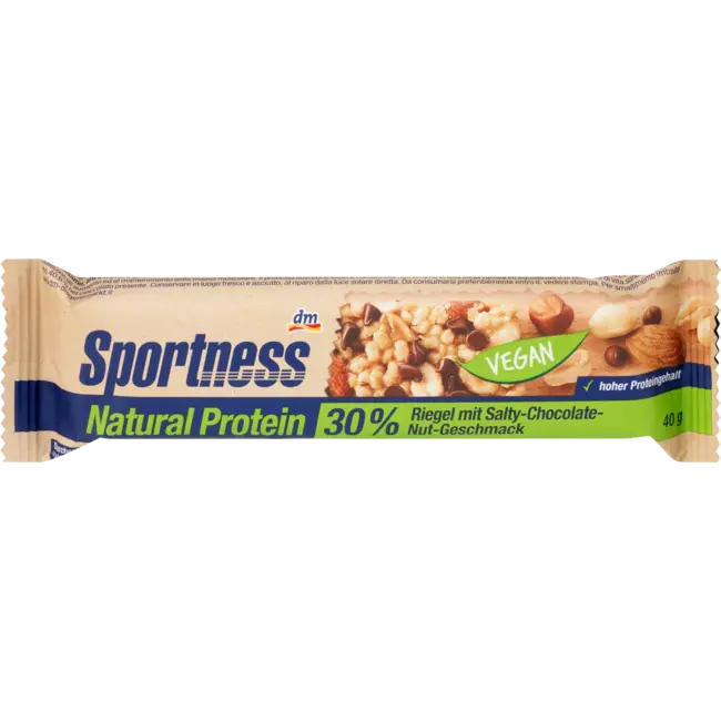 Sportness Proteinriegel 30% Natural Protein, Salty Chocolate Nut Geschmack 40 g
