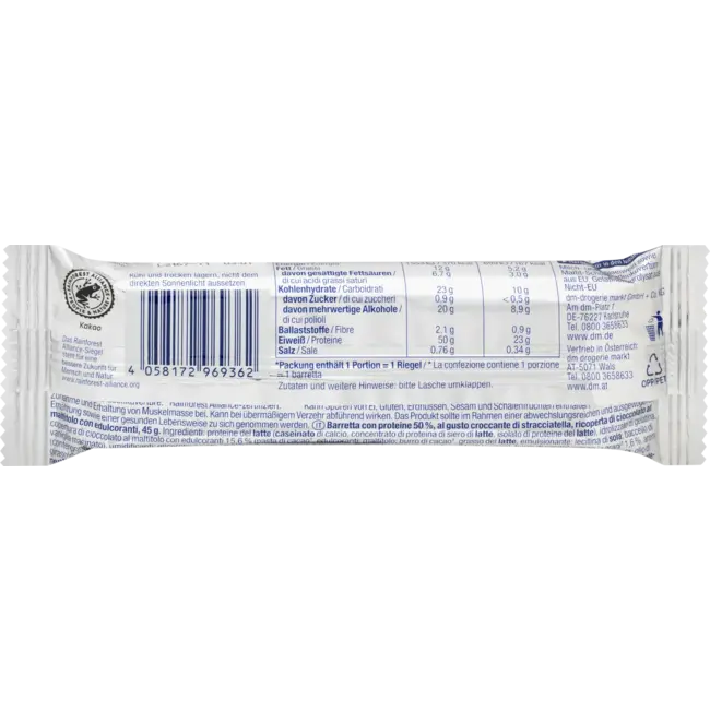 Sportness Proteinriegel 50%, Crispy Stracciatella Geschmack 45 g