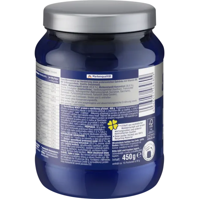 Sportness Whey Proteinpulver Vanille Geschmack 450 g