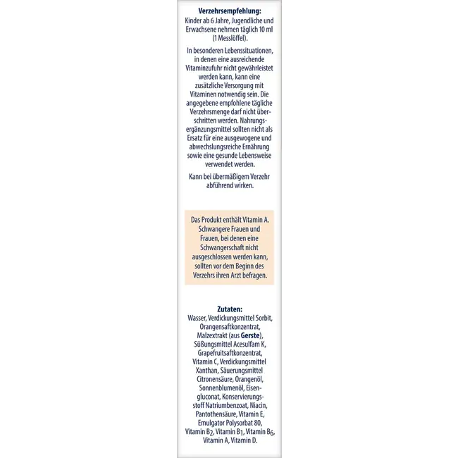 Sanostol Multi-vitamine Plus Eisen 460 ml