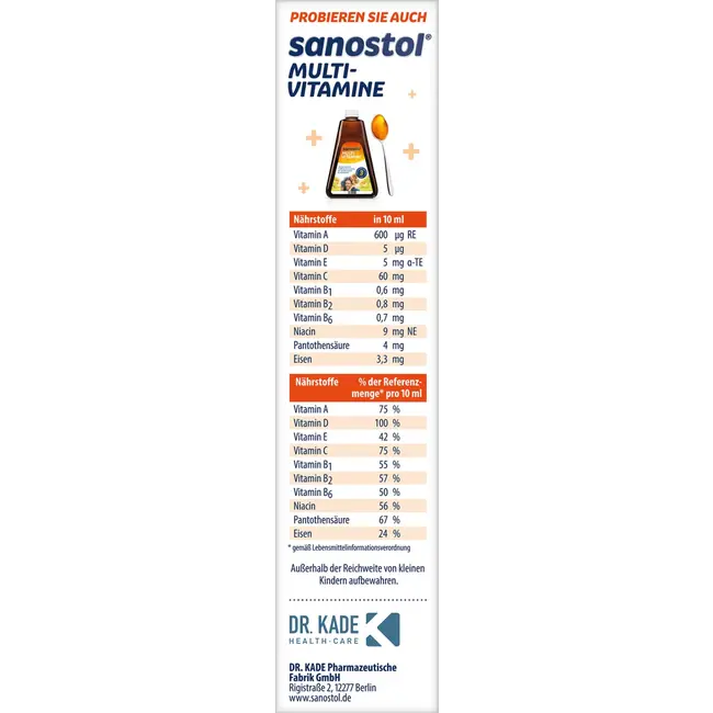 Sanostol Multi-vitamine Plus Eisen 460 ml