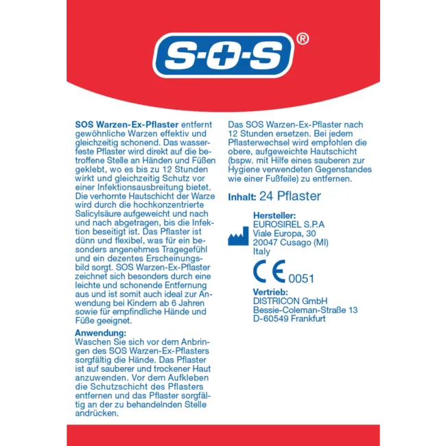 SOS Wrattenverwijderaar Pleister, Wratten-ex 24 St