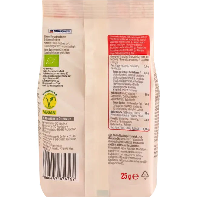 dmBio Dmbio Gevriesdroogde Aardbeienschijfjes 25g 25 g